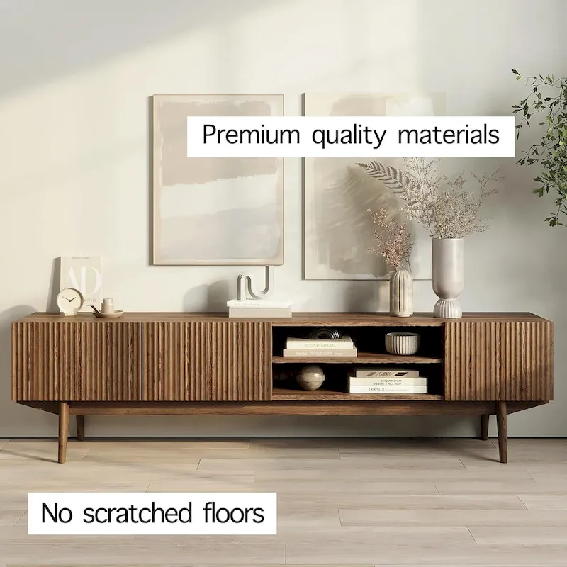 TV Stand Console Fits TV's up to 65 in. with Wood Legs in Mid Century Modern Scandinavian Design