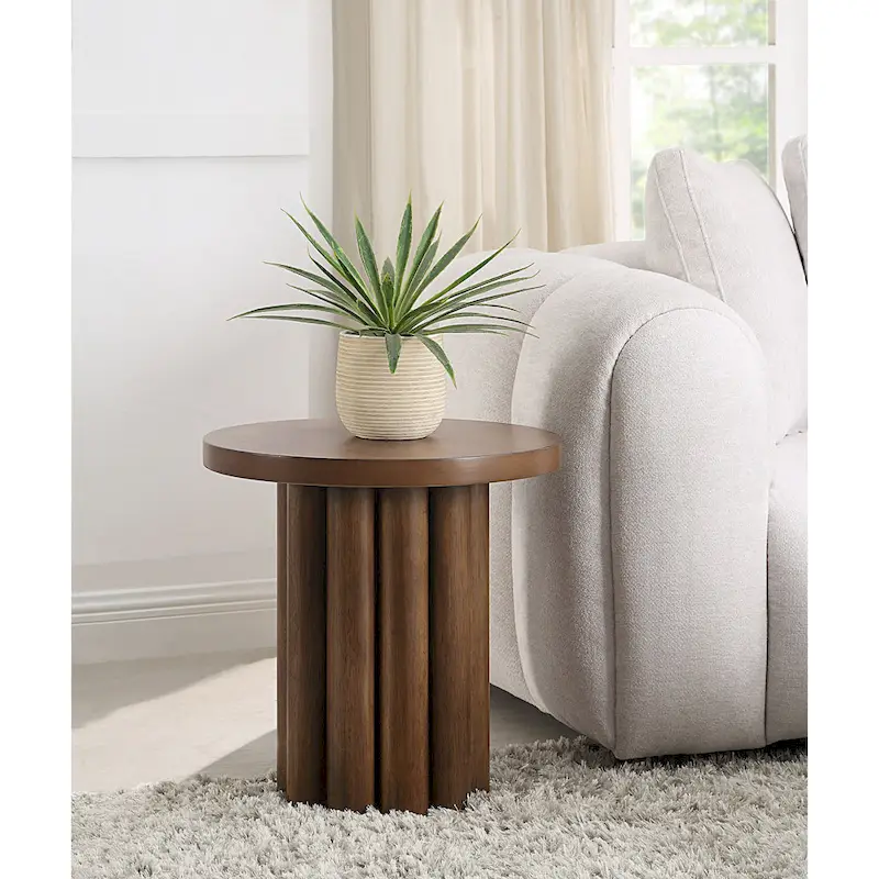 Brown Modern Minimalist End Table - Single Use