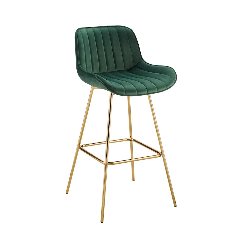 Modern Swivel Velvet Barstool