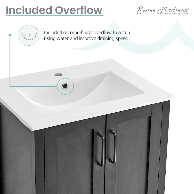 Avallon 24  Bathroom Vanity in Matte Black