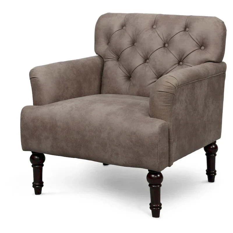 Purani Transitional Vinyl Tufted Wide Accent Chair with T-cushion by Furniture of America