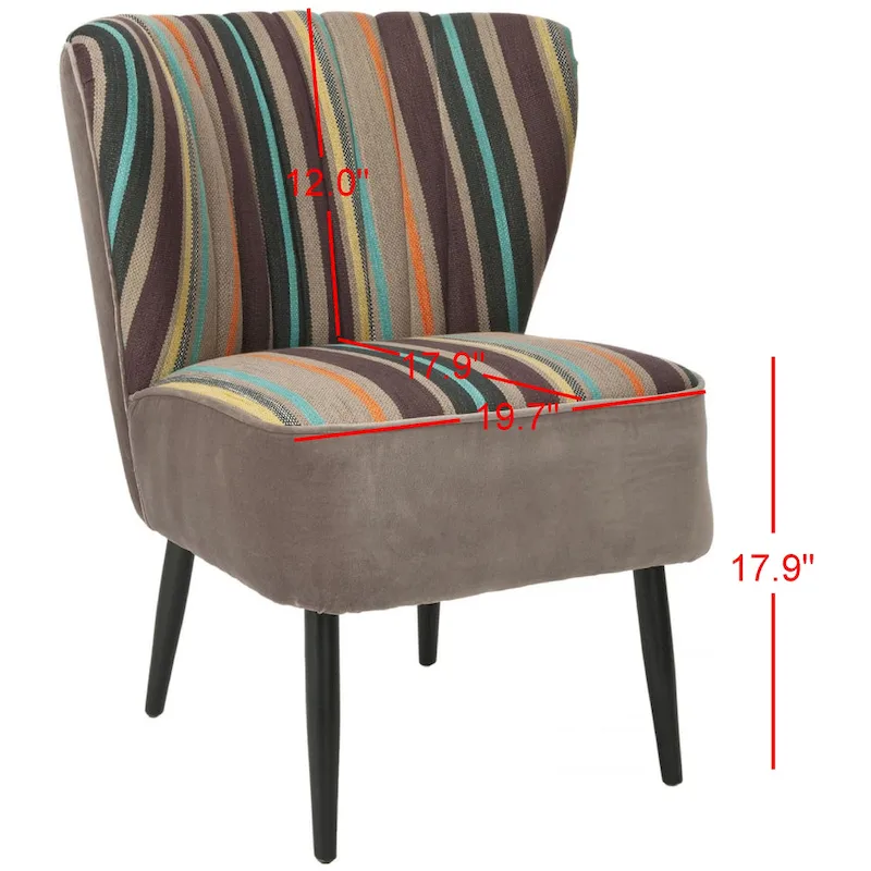 Mid-Century Rainbow Striped Accent Chair - 24W x 28D x 30H