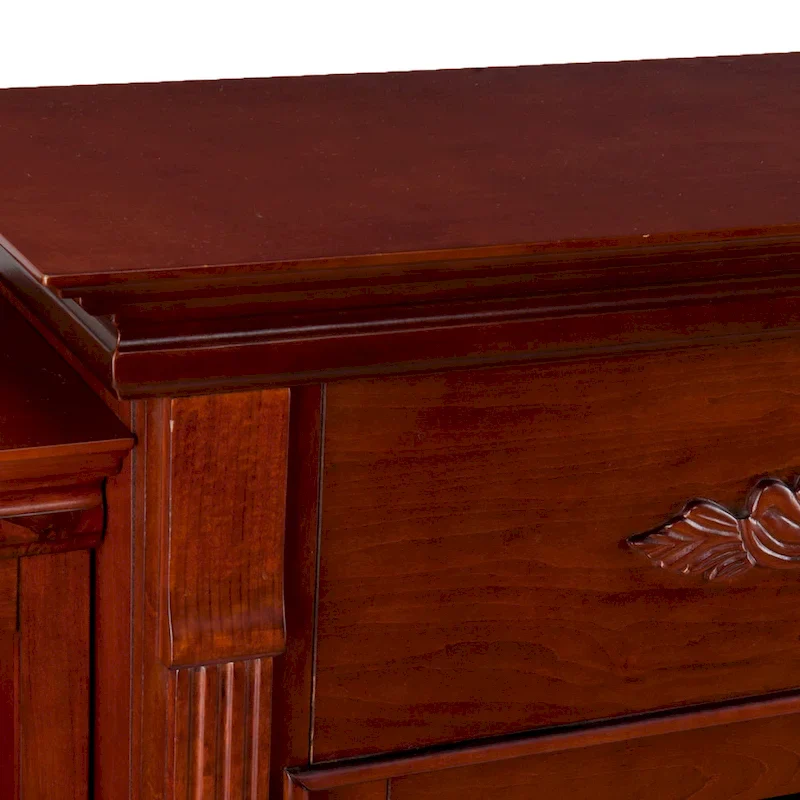 SEI Furniture Gracewood Hollow Womack 70-inch Mahogany Electric Fireplace with Bookshelves - N/A