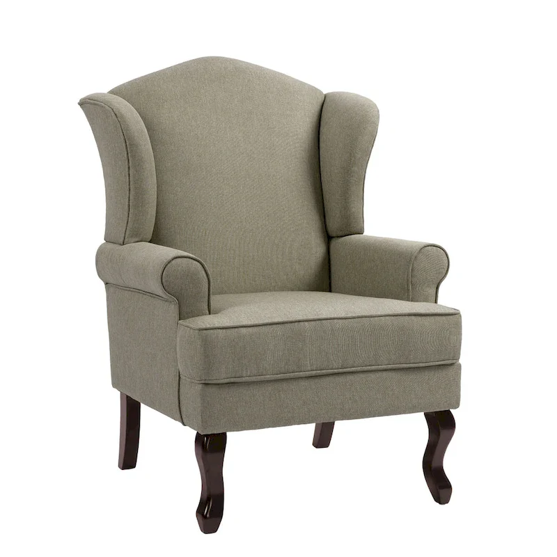 Set of 2 Elegant Living Room Wing Back Arm Chair Upholstered Accent Chair