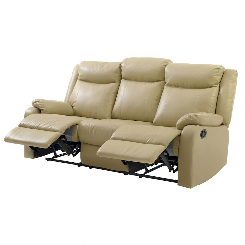 Grey / Pearl / Red / Putty / Brown / Black Faux Leather Double Reclining Sofa, 2-Seat