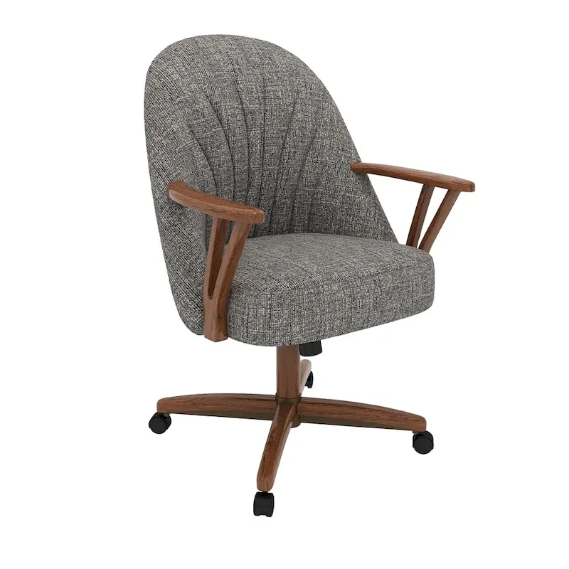 Chromcraft Cliff Caster Dining Chair Walnut Finish