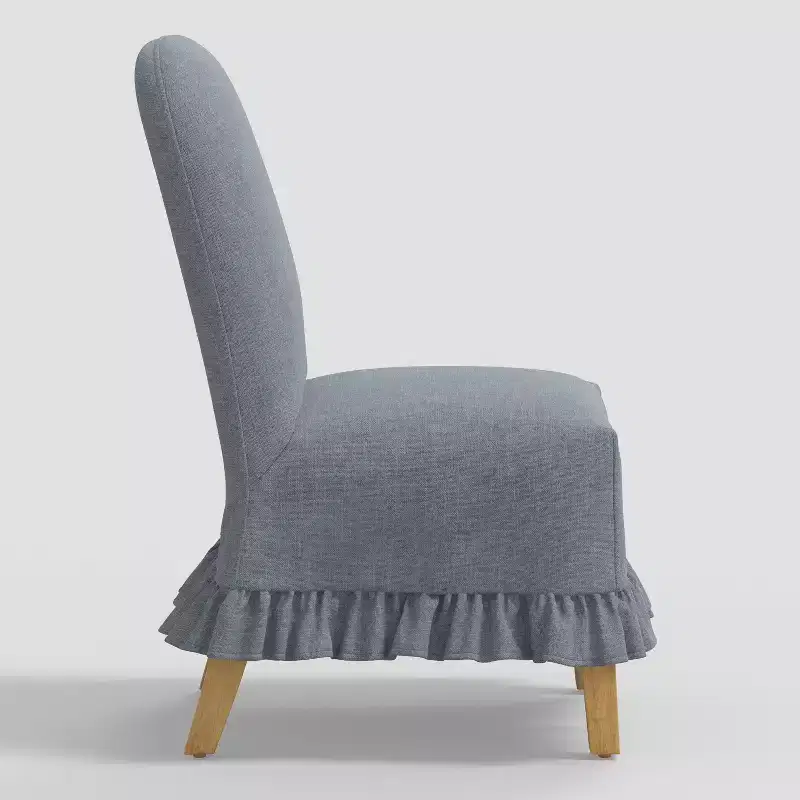 Rounded Back Slipcovered Dining Chair with Ruffle - Threshold