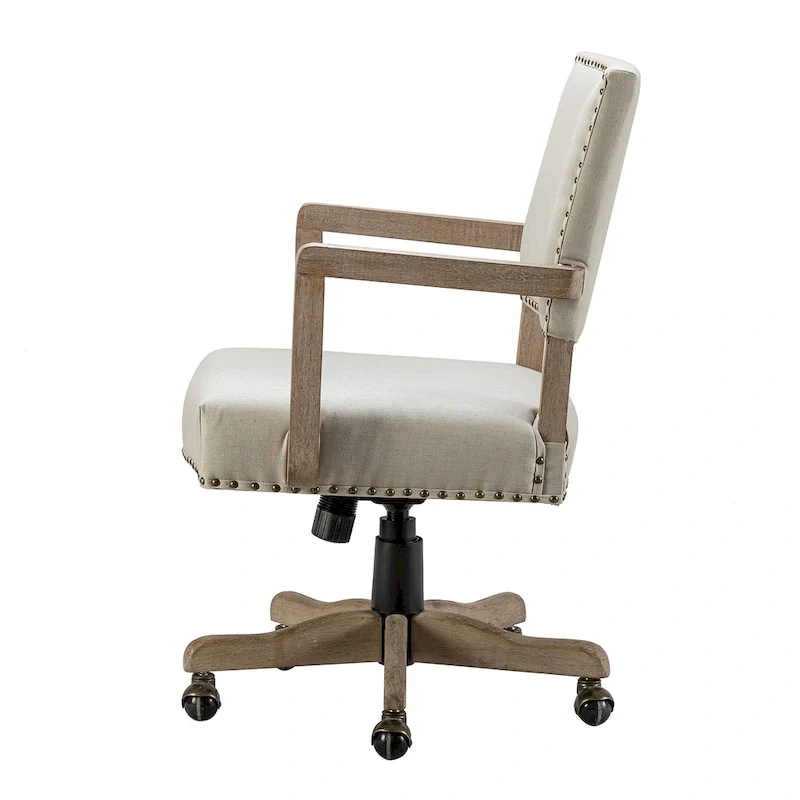 Taresa Modern Mid-Back Swivel Height Adjustable Task Chair with Nailhead Trim by HULALA HOME