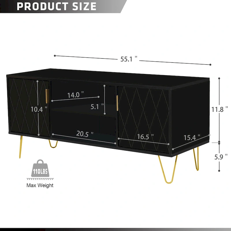 TV Stand TV Console Table Cabinet Wood Entertainment Center