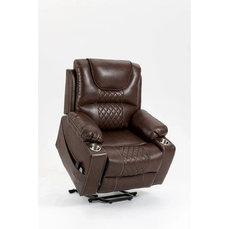 Power Lift Recliner Leather with Massage and Heating