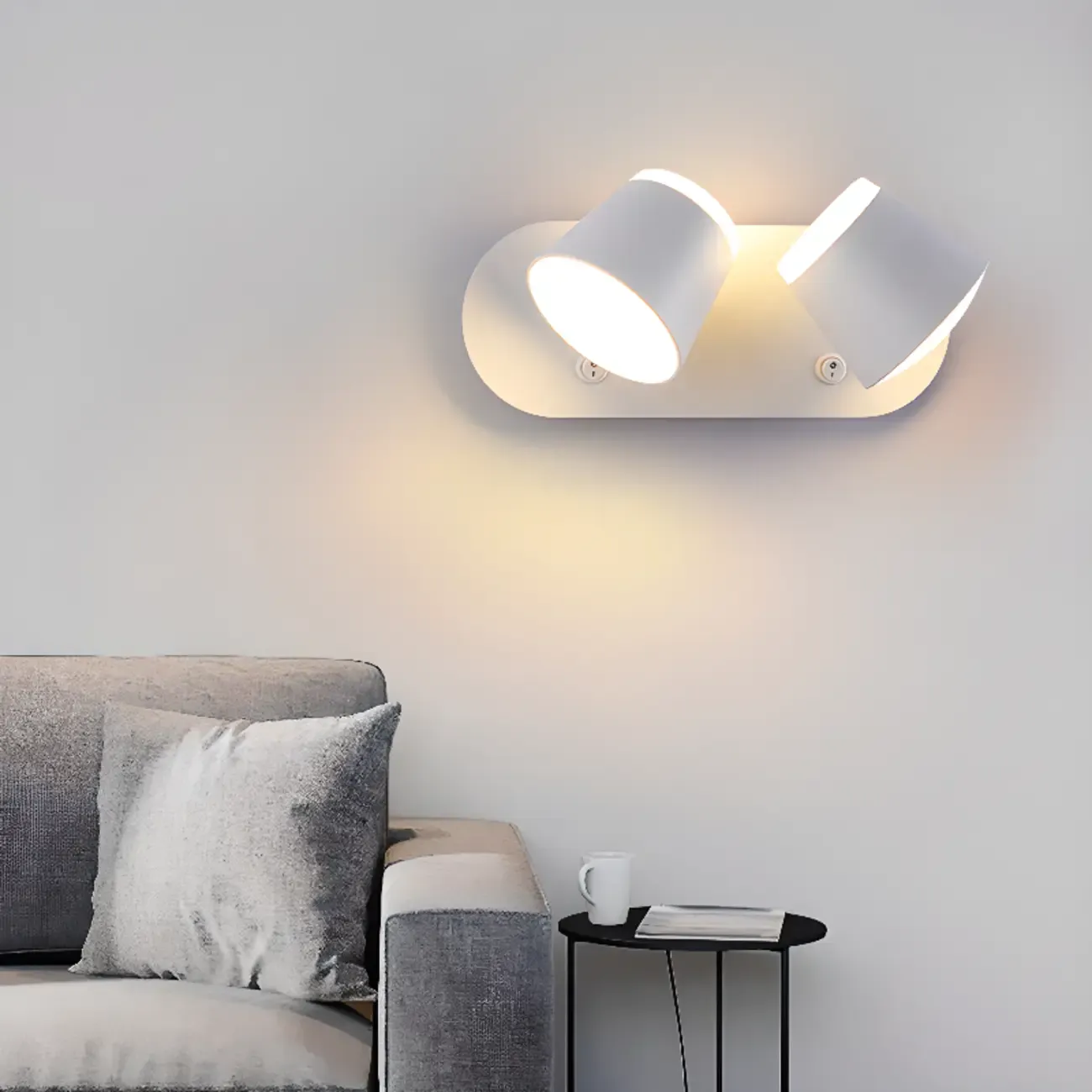 Modern Wall-Mounted Mini White Bathroom Vanity Light Fixture