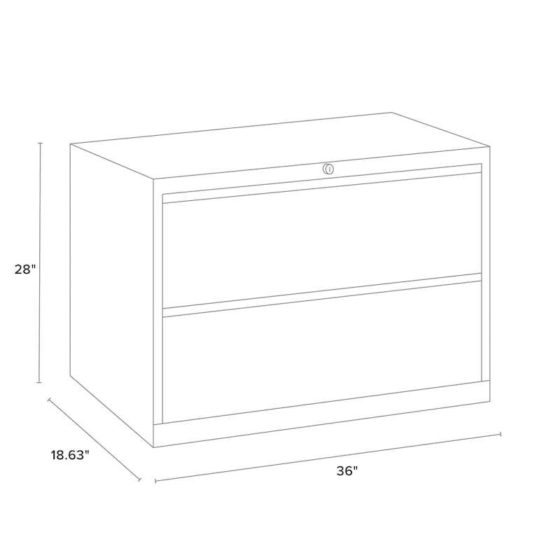 8000 Series 36 Wide 2-Drawer Lateral File Cabinet, Charcoal