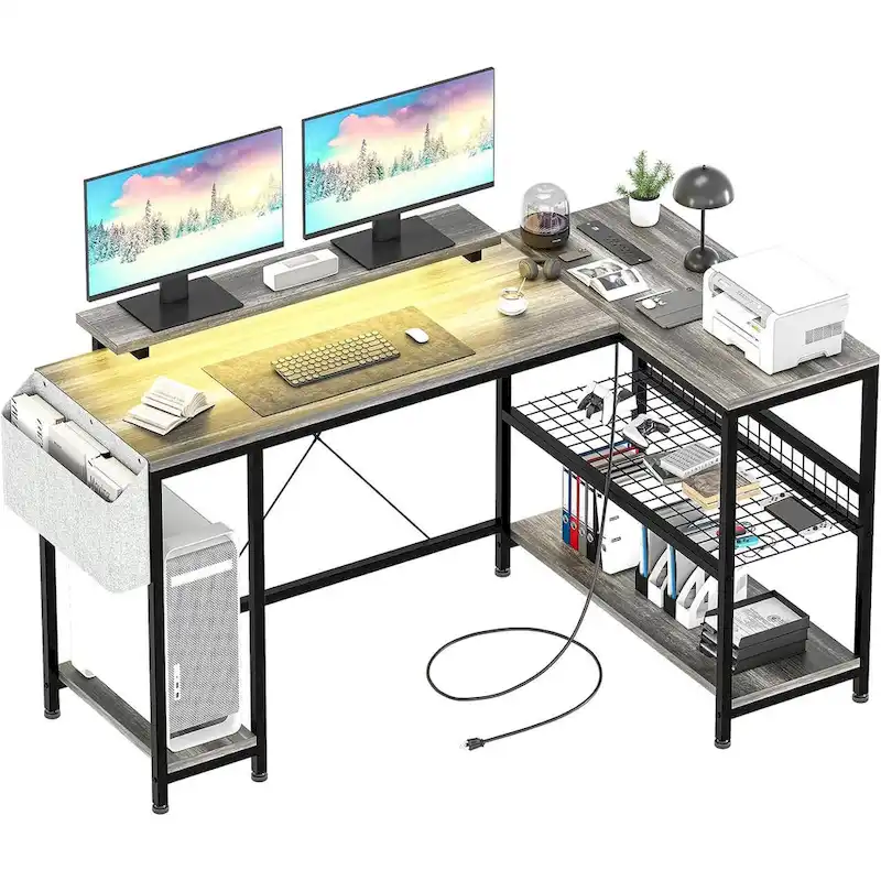 Small Gaming Desk with Power Outlets