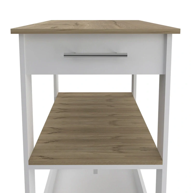 TUHOME Cala Kitchen Island 46 Kitchen Island with 2 Drawers