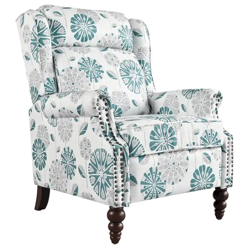 Upholstered Recliner with Wing Back