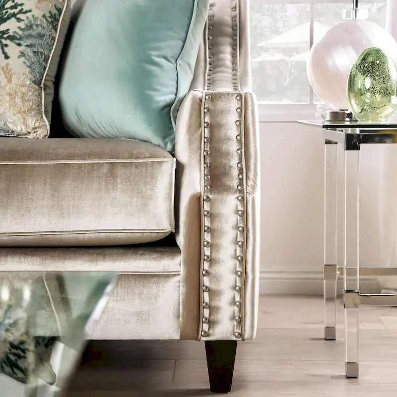 Vynn Transitional Chenille Sloped Arms 2-Piece Living Room Set by Furniture of America