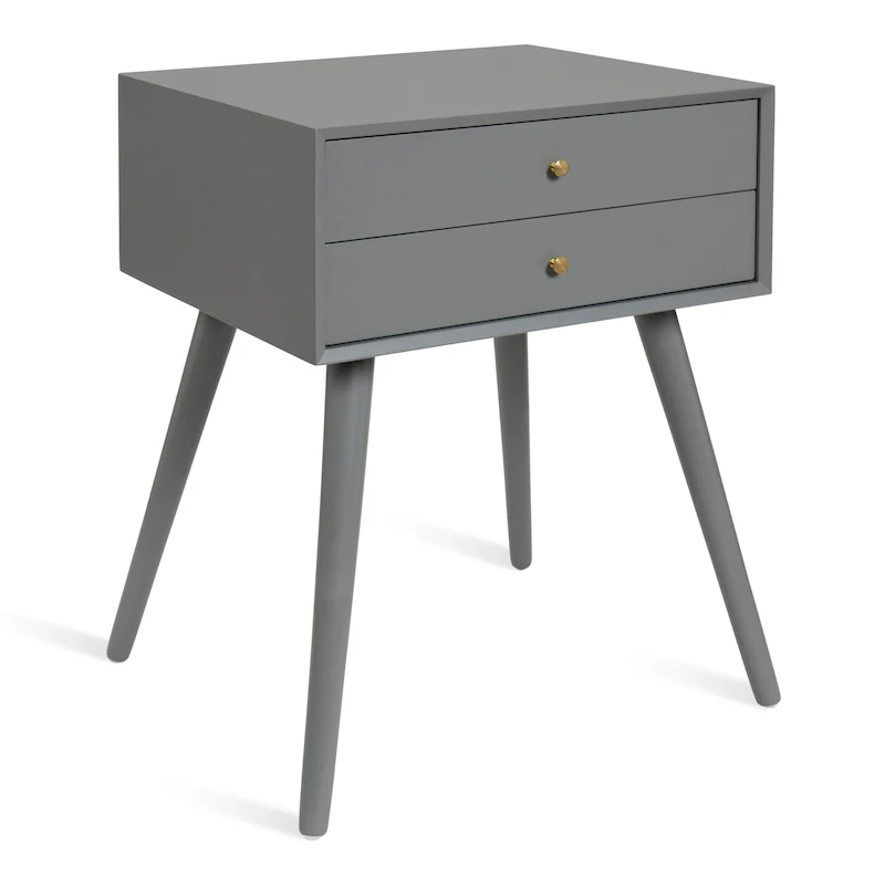 Finco Nightstand Side Table with 2 Drawers