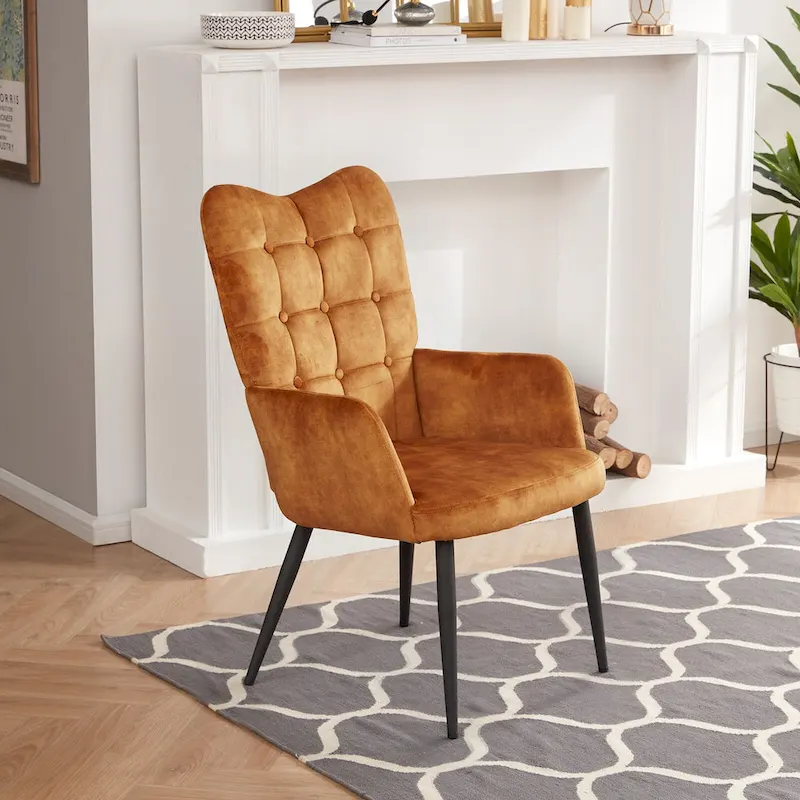 High-back Button Tufted Wingback Accent Chair