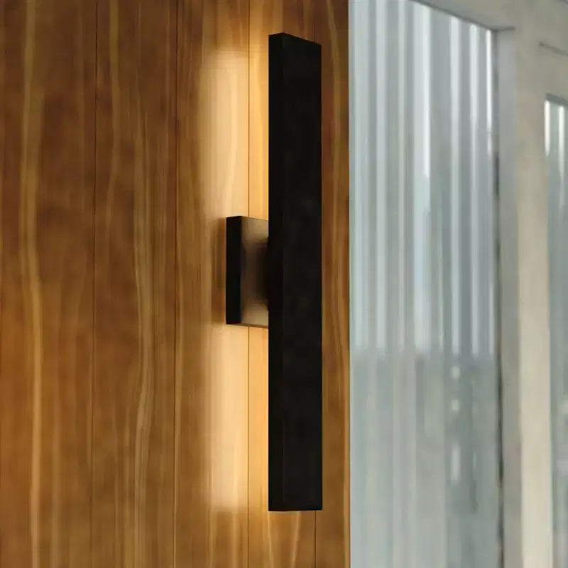 VAXCEL Owen Aluminum 1 Light Backlit Integrated LED Matte Black Indoor Outdoor Wall Light
