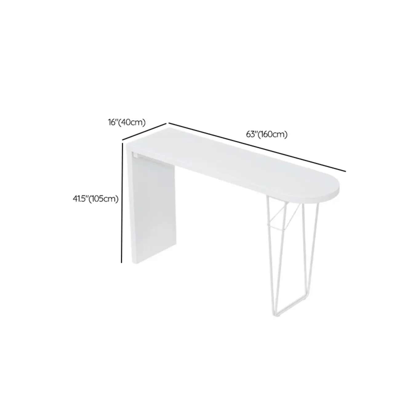 Stylish Pure White Wooden Metal Double Pedestal Bar Tables