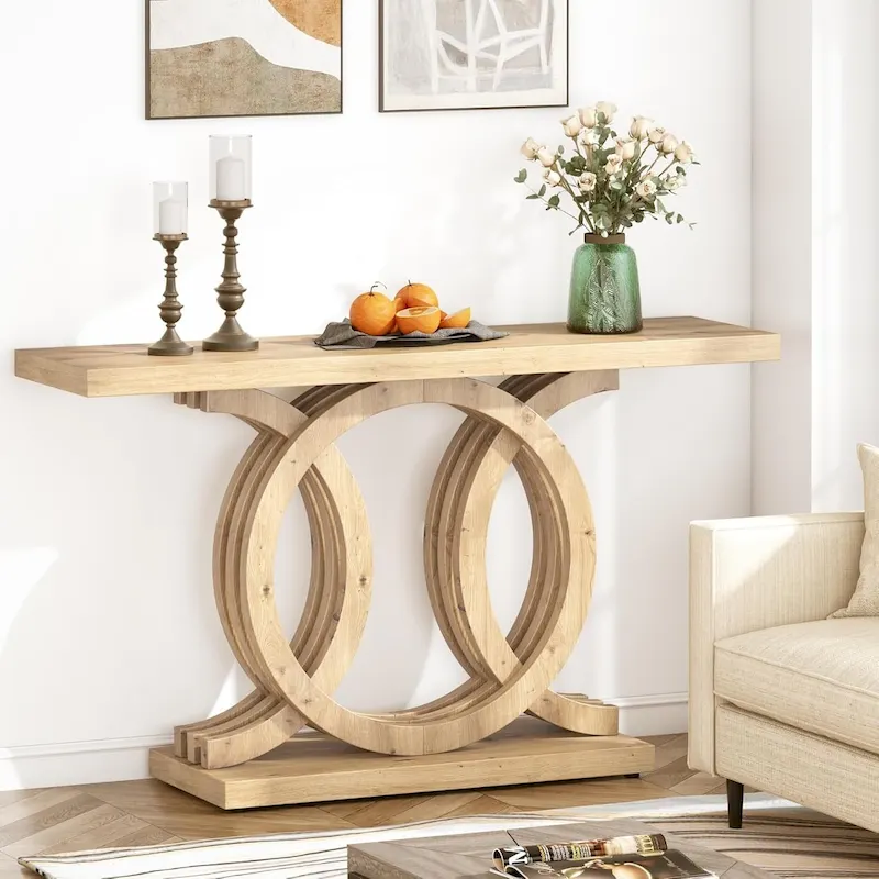 55 inches Console Table with Geometric Base