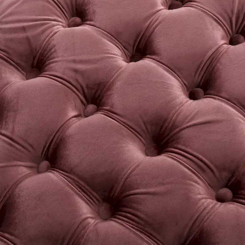 Jaymee Modern Glam Button Tufted Velvet Ottoman by Christopher Knight Home