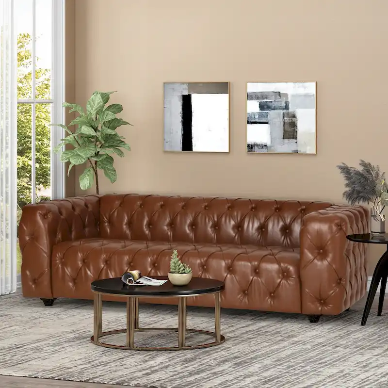 Sagewood Transitional Deeply Tufted Sofa by Christopher Knight Home