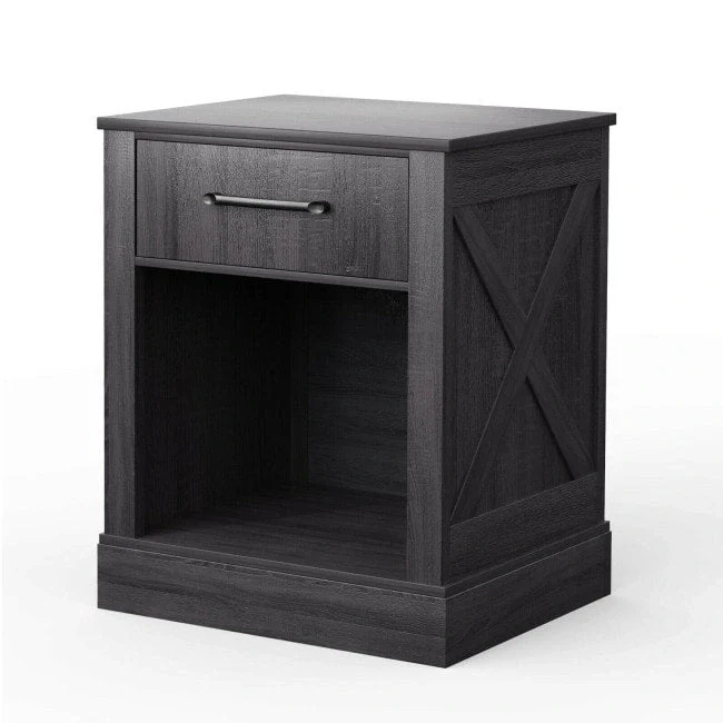 Compact Nightstand with Drawer and Shelf