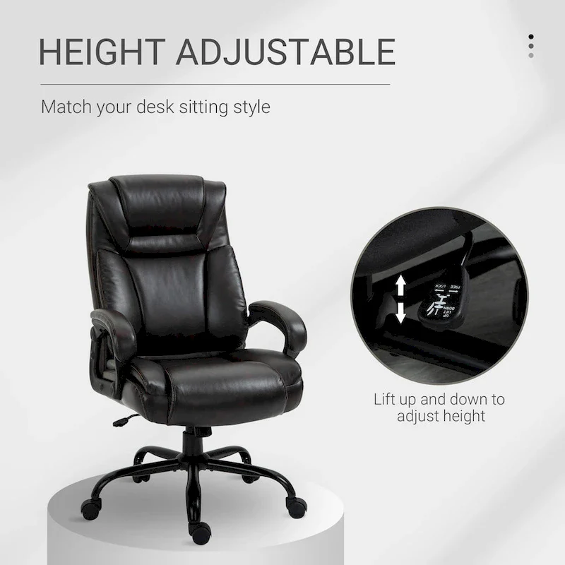 Vinsetto Big and Tall Executive Office Chair 400lbs Computer Desk Chair with High Back PU Leather Ergonomic Upholstery