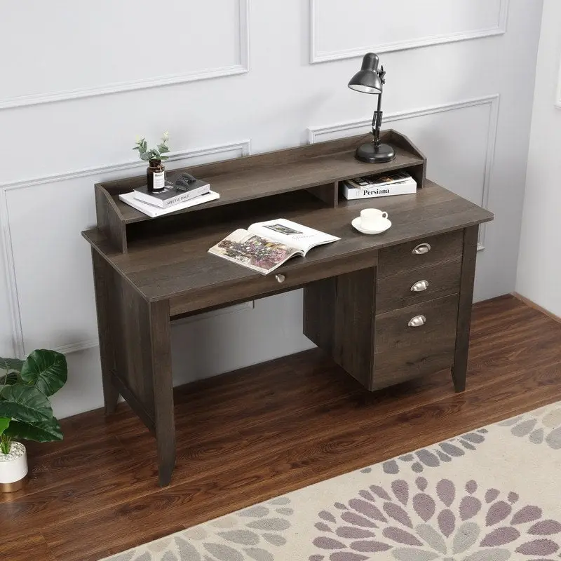 Lokatse Home 53 Wide Home Office Writing Desk With Hutch