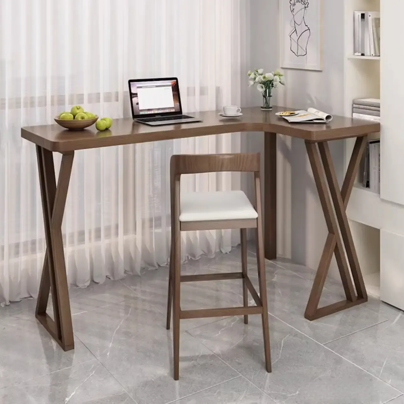 Smooth Brown Wooden Free Foam Bar Tables