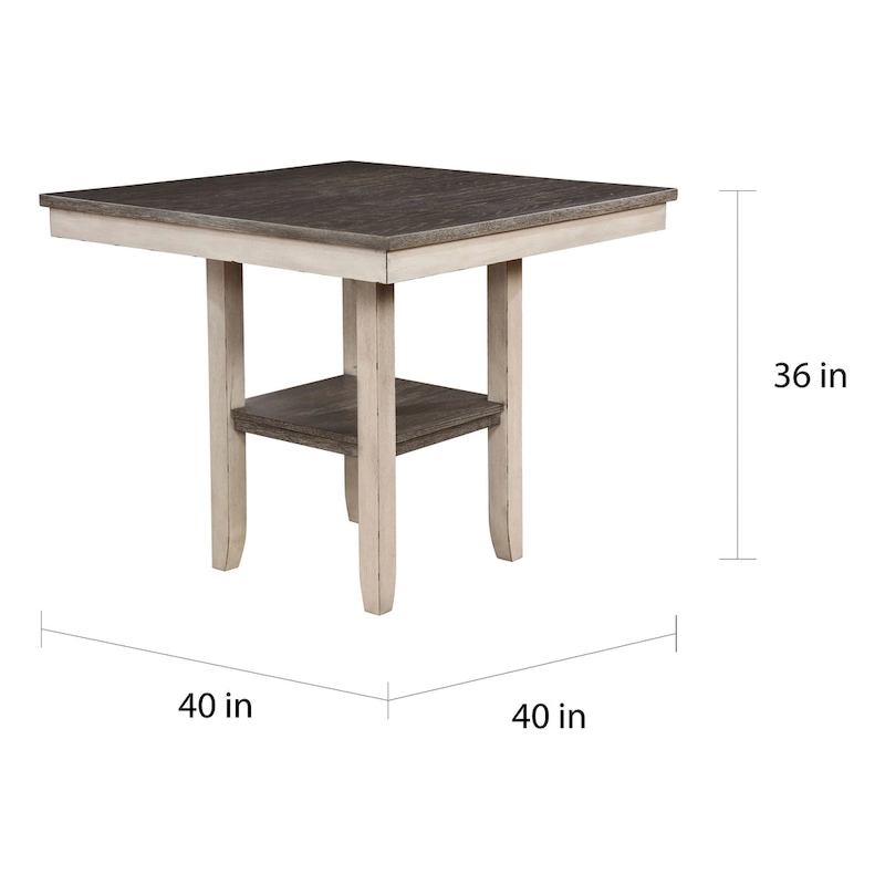 Merichleri Rustic Antique White Wood 5-Piece Counter Height Dining Set by Copper Grove