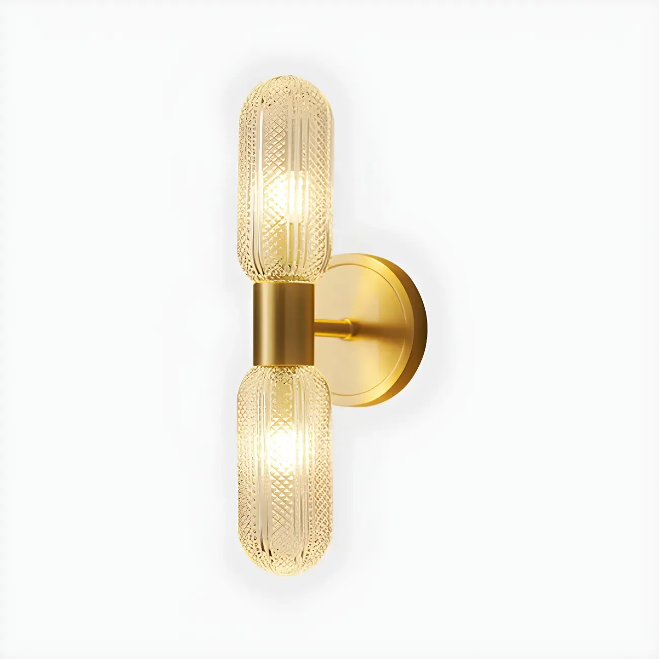 Unique Gold Up Down Wall Mounted Prismatic Glass Vanity Light