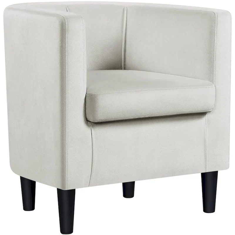 Modern Barrel-shaped Chair Upholstered Velvet Club Chair