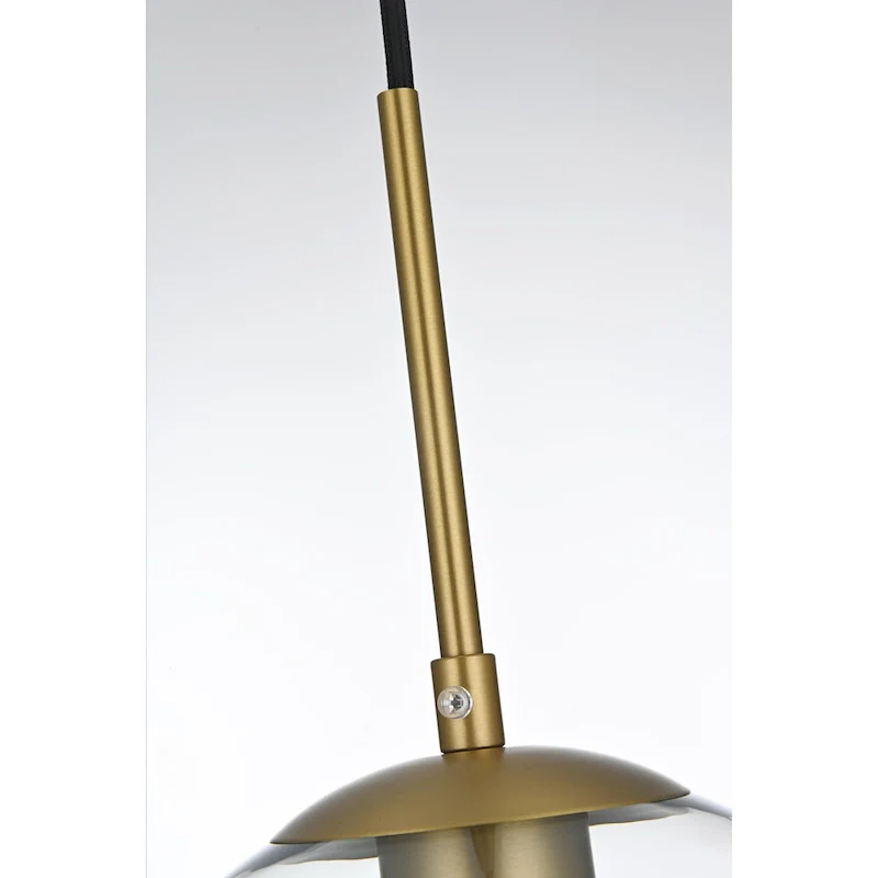 Clear Spherical Glass/ Metal 3-Light 36-inch Pendant