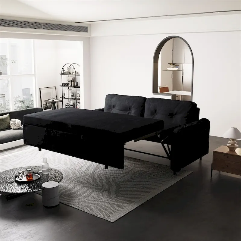66.2Queen Pull Out Sofa Bed,Hydraulic System Convertible Sleeper Sofa