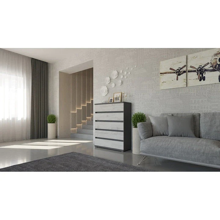 5-Drawer Dresser with Laminated Chipboard Construction