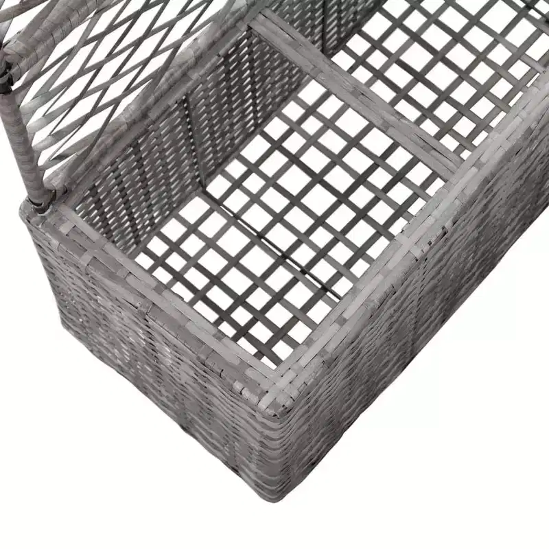 vidaXL Raised Bed Grey Poly Rattan, Plastic 32.7x11.8x51.2 in Planters