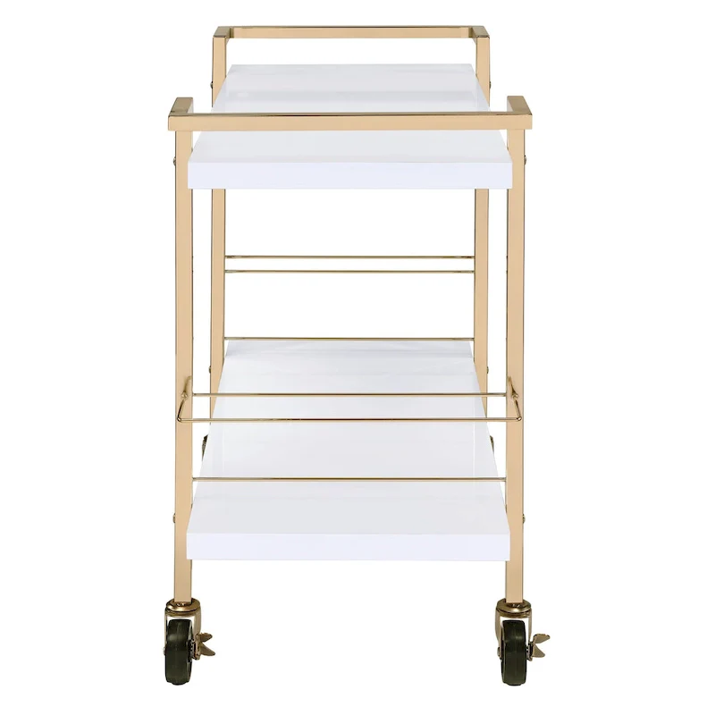 White and Gold 2-Tier Serving Cart