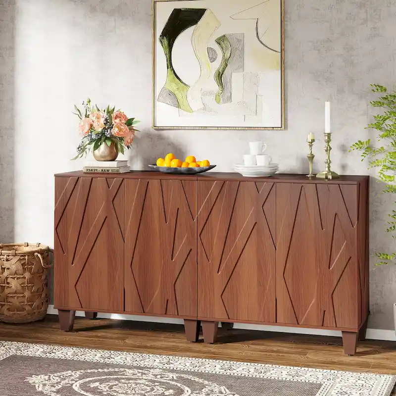 55 Sideboard Buffet Cabinet with Adjustable Shelving for Kitchen Dining Room