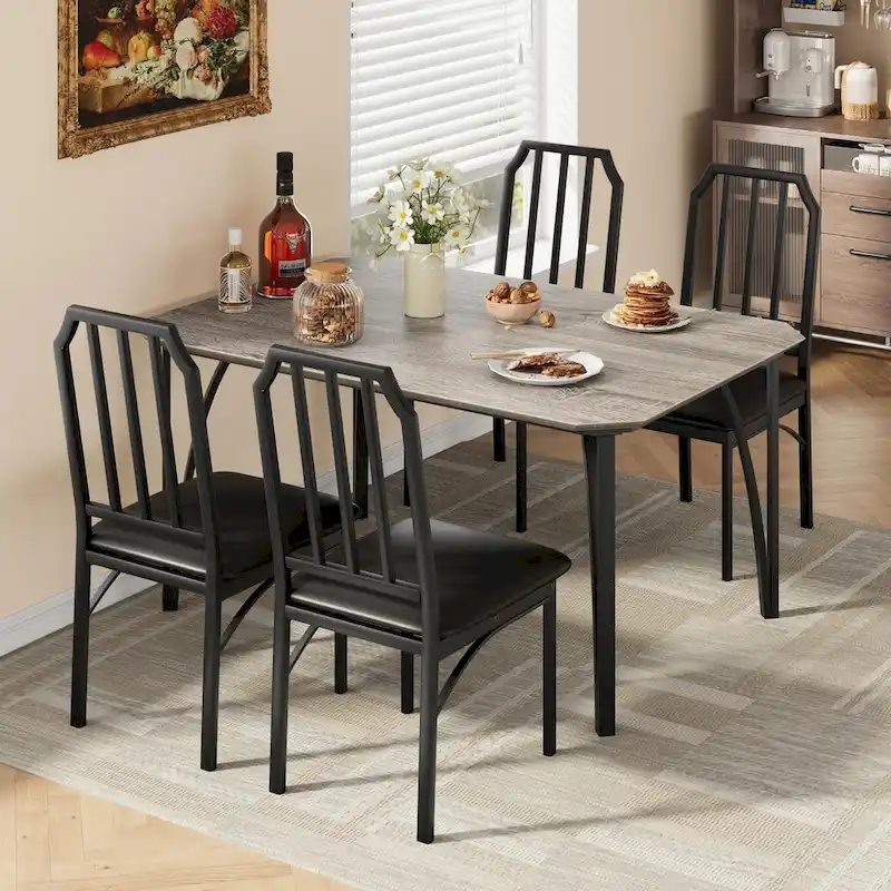 Farmhouse Dining Room Table Set for 4 Breakfast Nook
