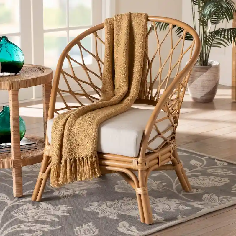 Emmeline Bohemian Honey Rattan Accent Chair