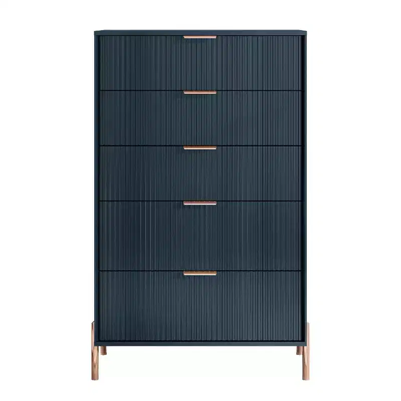 Festivo 4pc Modern Elegance Bedroom Chest and 6 Drawer Dresser and 3 Drawer Nightstands Set