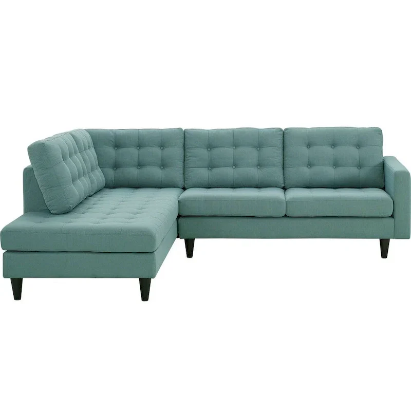 2 Piece Upholstered Fabric Left Facing Bumper Sectional