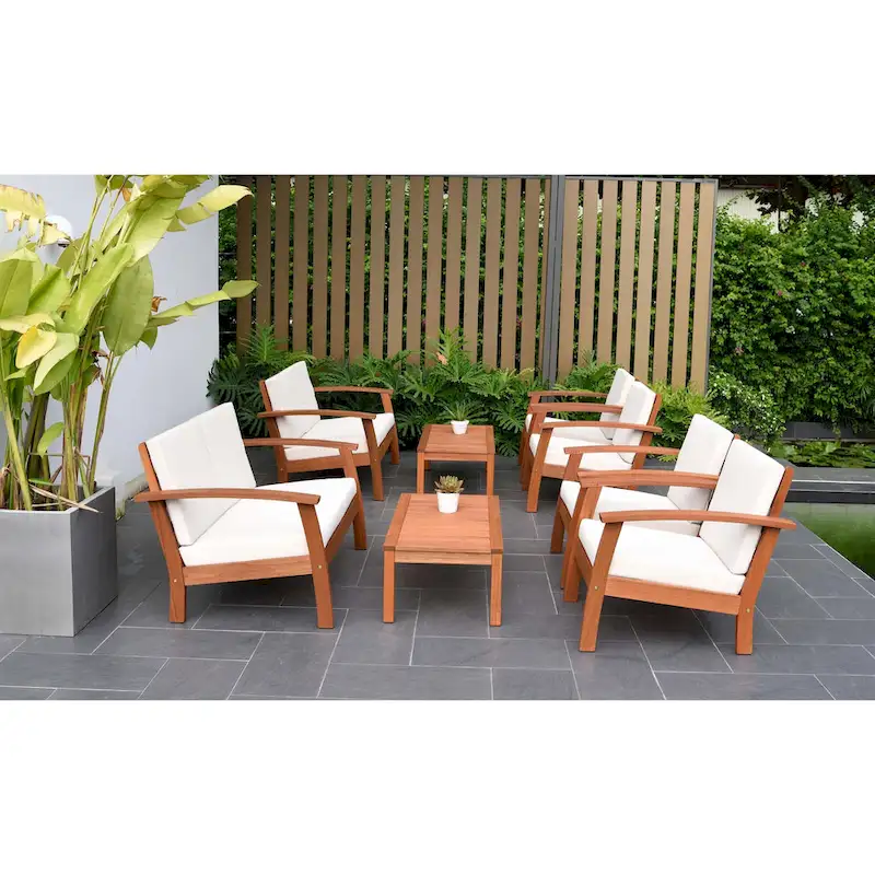 Amazonia FSC Certified Wood 8pc Outdoor Patio Seating Set