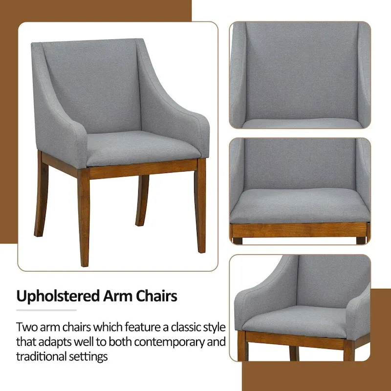 Rustic 7-Piece Extendable Dining Table Set with 18in Removable Leaf