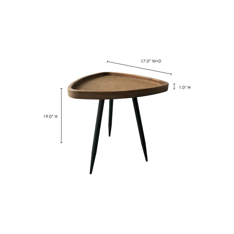 Macari Rollins Rattan Top Side Table - 17W x 17D x 19H