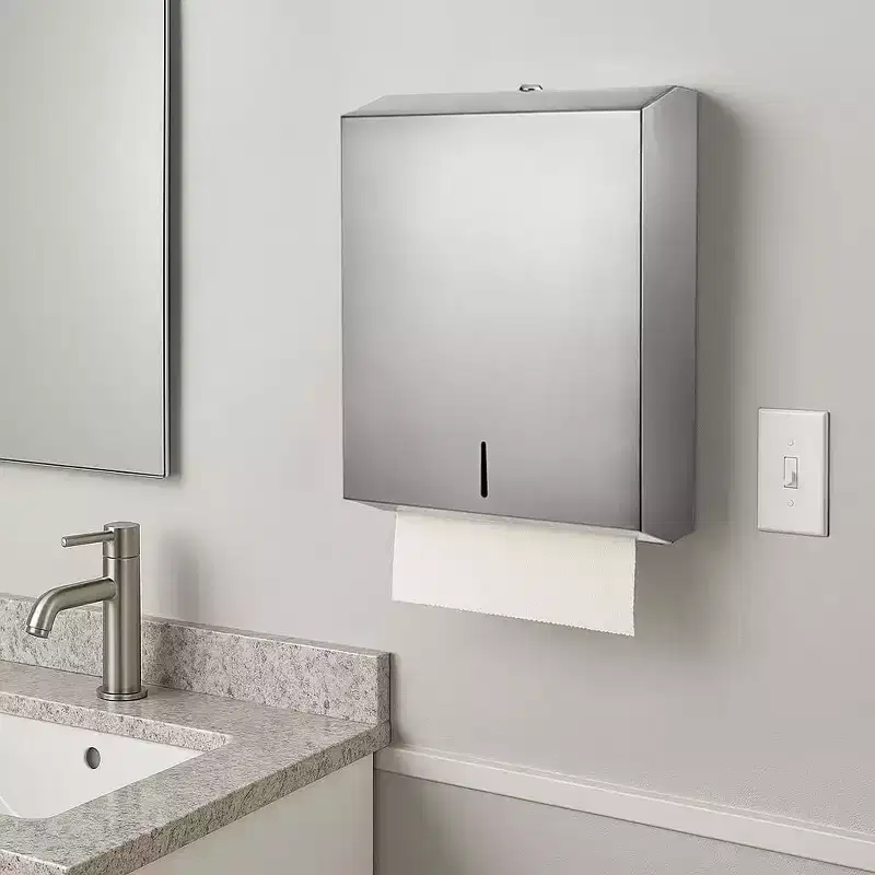 Wall Mount Paper Towel Dispenser Large Capacity Stainless Steel Hand Towel Holder for Bathrooms and Kitchens Commercial Dispenser Holds 400 Towels