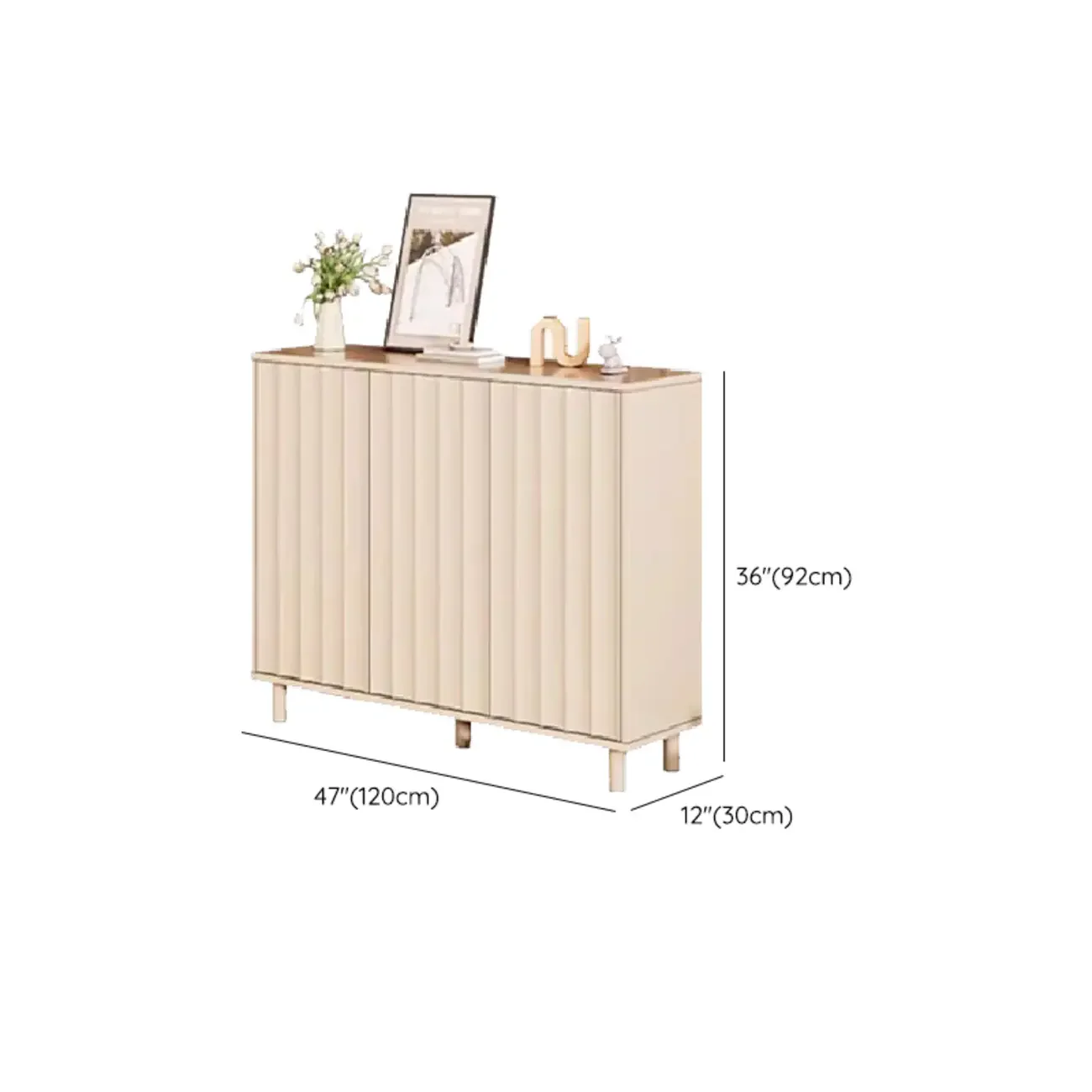 Modern White Closed Back Adjustable Wooden Shoe Cabinet