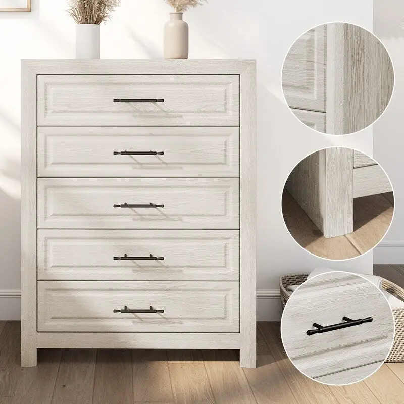 Elegant MDF 5-Drawer Dresser with Wood-Like Finish